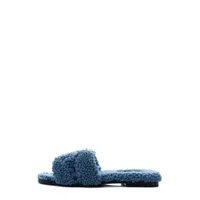 hermès pre-owned sandales ff texturées monogrammées - bleu
