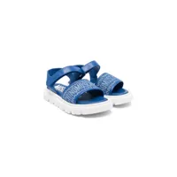 moschino kids sandales à logo en jacquard - bleu