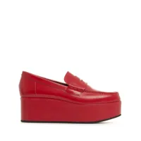 comme des garçons girl platform leather penny loafers - rouge
