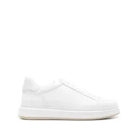 woolrich logo-print leather sneakers - blanc
