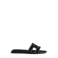 hermès pre-owned sandales à détails de strass - noir