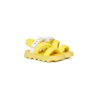 marni kids sandales à logo imprimé - jaune