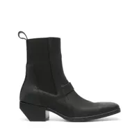 rick owens leather ankle-boots - noir