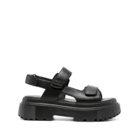 hogan sandales en cuir h644 à plateforme - noir