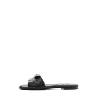 chanel pre-owned sandales à plaque logo - noir
