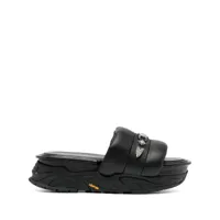 toga virilis sandales en cuir à détails de clous - noir
