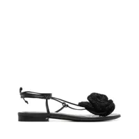 magda butrym sandales en crochet à applique fleur - noir