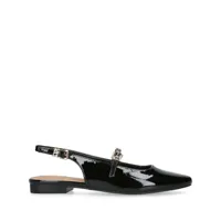 kg kurt geiger slingback patent ballerina shoes - noir