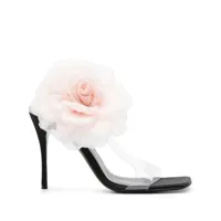 magda butrym 105mm floral-appliqué sandals - noir