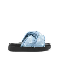 inuikii sandales à détails de franges - bleu