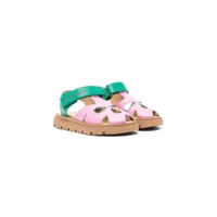 marni kids sandales à découpes florales - rose