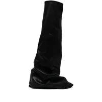rick owens drkshdw slouchy layered knee-high boots - noir