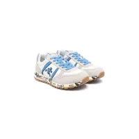 premiata kids sky panelled lace-up sneakers - blanc