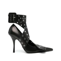 all in 115mm belted leather pumps - noir