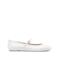 gianvito rossi round-toe leather ballerina shoes - blanc