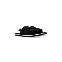 ugg kids logo-print touch-strap sandals - noir