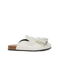 jw anderson tassel-detail loafer leather mules - blanc