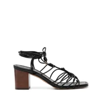 ulla johnson leyna knotted leather sandals - noir