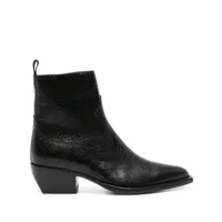 golden goose snakeskin-effect leather ankle boots - noir