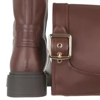coach bottes & bottines, leigh leather boot en marron - pour dames