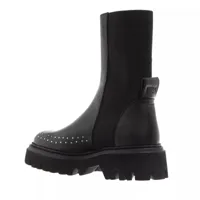 n°21 bottes & bottines, leather and mesh boots en noir - pour dames
