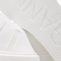 ganni sneakers, sporty mix cupsole sneaker tonal en blanc - pour dames