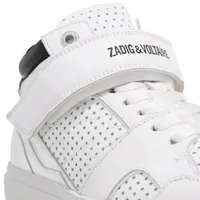 zadig & voltaire sneakers, mid flash smooth calfskin perf en blanc - pour dames