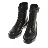 balmain bottes & bottines, ranger ankle boots leather en noir - pour dames