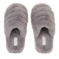 ted baker slippers & mules, lopsey faux fur mule slipper en gris - pour dames