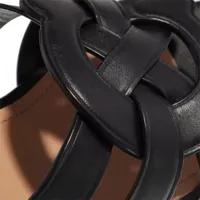 coach sandales, nikki sandal leather en noir - pour dames