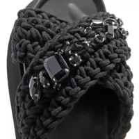 inuikii sandales, woven stones platform en noir - pour dames
