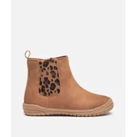 boots fille style chelsea détails imitation léopard