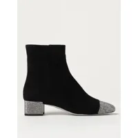 rené caovilla ankle boots in suede and crystals