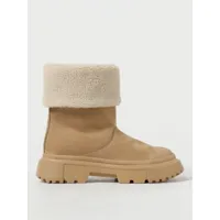 hogan ankle boots in suede and shearling