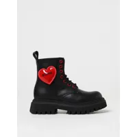 moschino kid leather ankle boots with zip