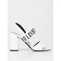love moschino leather sandal with logo