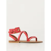 flat sandals longchamp woman color strawberry