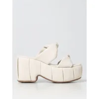 heeled sandals themoirè woman color ivory