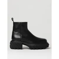 off-white tractor motor ankle boots in leather with zip