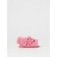 moschino kid sandals in synthetic fur with logo