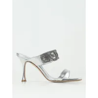 heeled sandals manolo blahnik woman color silver