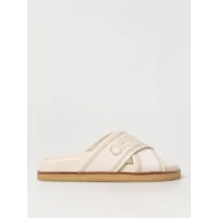 flat sandals off-white woman color beige