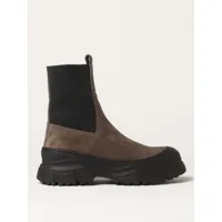 brunello cucinelli ankle boots in leather and wool