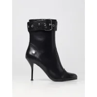 alexander mcqueen leather ankle boots with strap