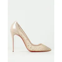 christian louboutin follies strass pumps in mesh and suede with rhinestones