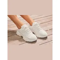 baskets sneakers sportives et confortables avec semelle chunky tendance et contrefort légèrement rembourré - elbsand - blanc