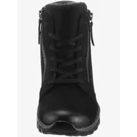 bottines à lacets chaussures à lacets, glissière intérieure et extérieure - gabor rollingsoft - noir usé