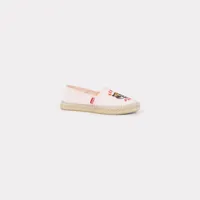 kenzo espadrilles brodées 'kenzo lucky tiger' en toile femme rose clair - taille 38