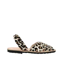 sandales plates motif léopard avarca compostelle