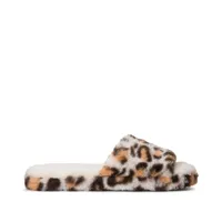 chaussons mules motif léopard